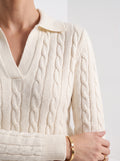 Coralie | Women's Cable Knit Sweater, Round-Neck Layering Piece
