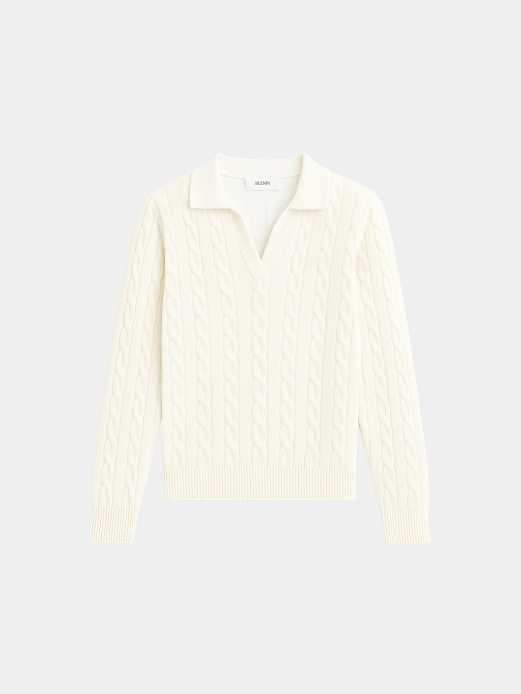 Coralie | Women's Cable Knit Sweater, Round-Neck Layering Piece