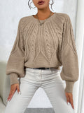 Sabine | Women's Cable-Knit Lantern Sleeve Sweater
