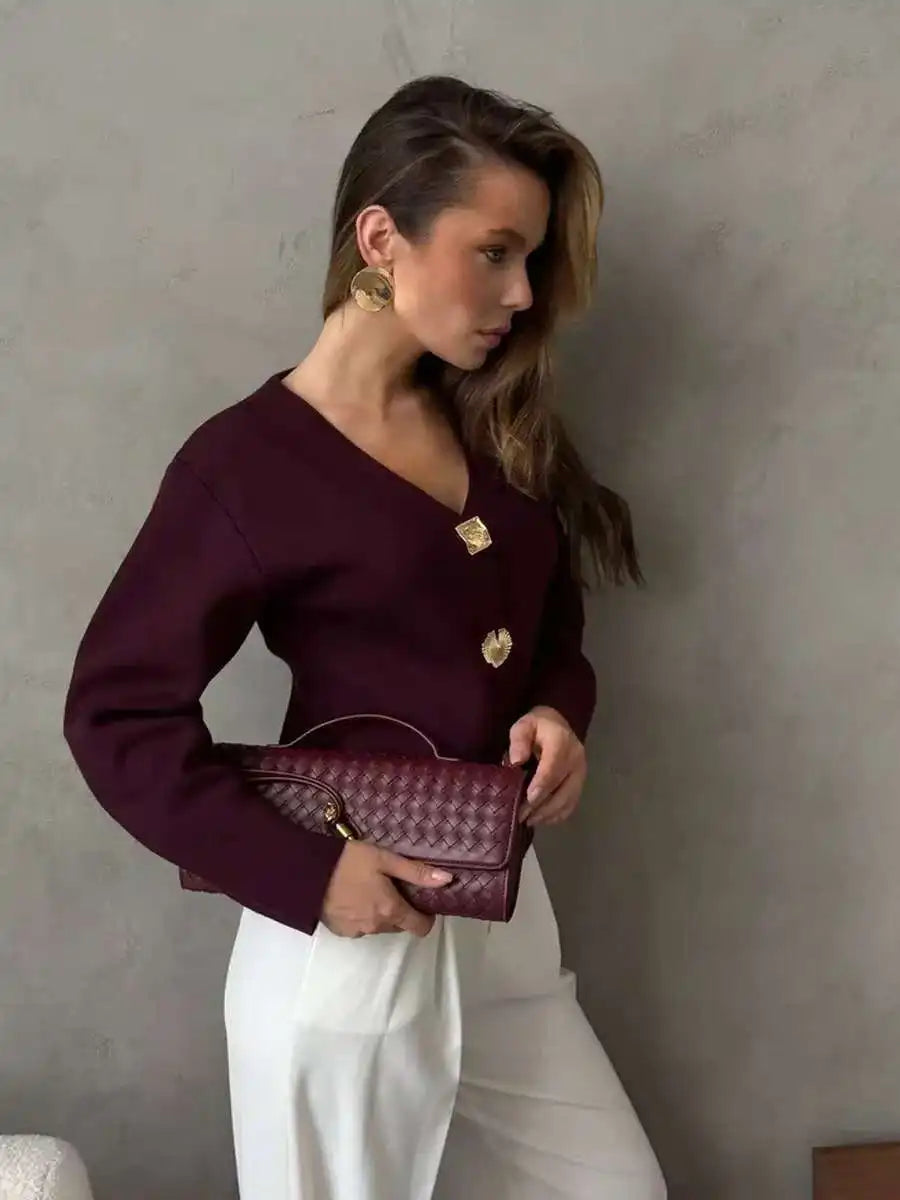 Marisol | Women's Knit Sweater Shirt, Collared Layering Piece