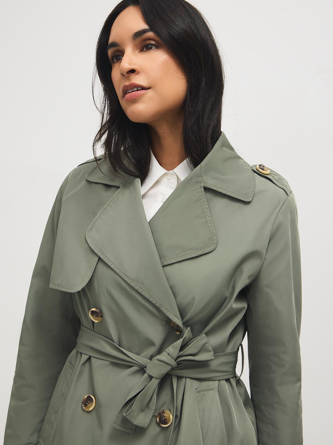 Odette | Women's Mid-Length Trench Coat, Belted Silhouette