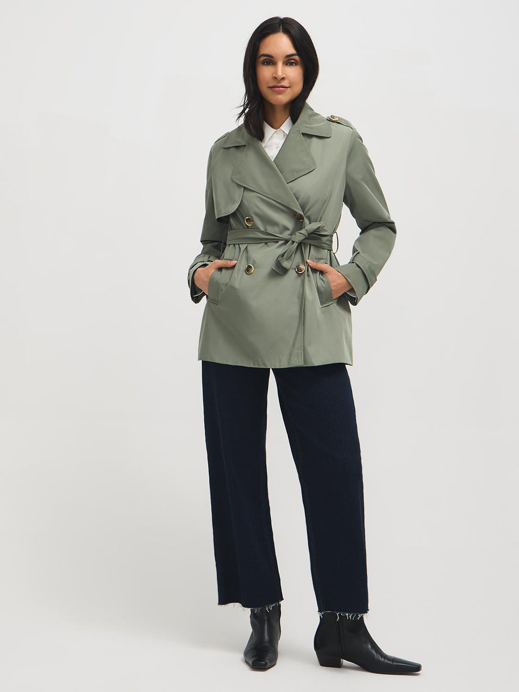 Odette | Women's Mid-Length Trench Coat, Belted Silhouette