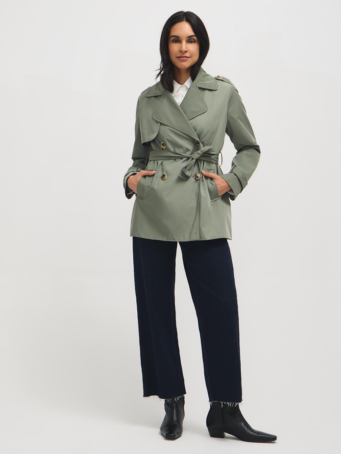 Odette | Women's Mid-Length Trench Coat, Belted Silhouette