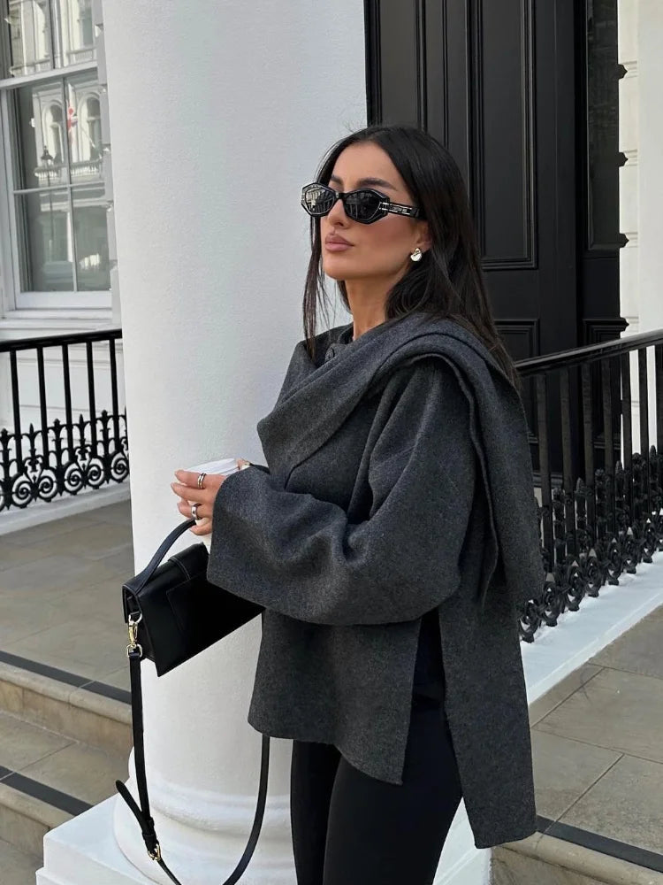Carlotta | Women's Oversized Cape Coat, Asymmetrical Silhouette