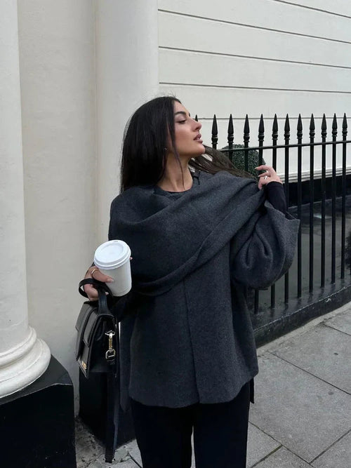 Carlotta | Women's Oversized Cape Coat, Asymmetrical Silhouette