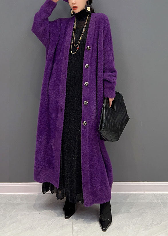 Perpetua | Women's Oversized V-Neck Knit Cardigan, Long Length