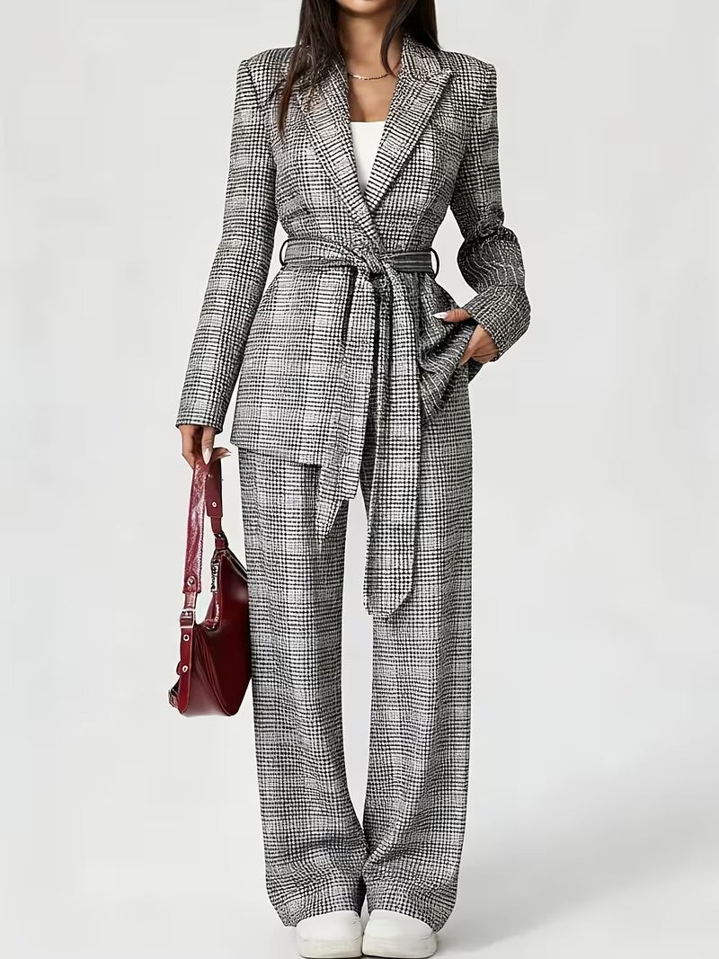 Marlowe | Women's Plaid Two-Piece Set, Coordinated Co-Ord