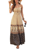 Women's Printed Strapless Maxi Dress