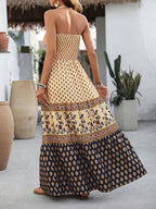 Women's Printed Strapless Maxi Dress