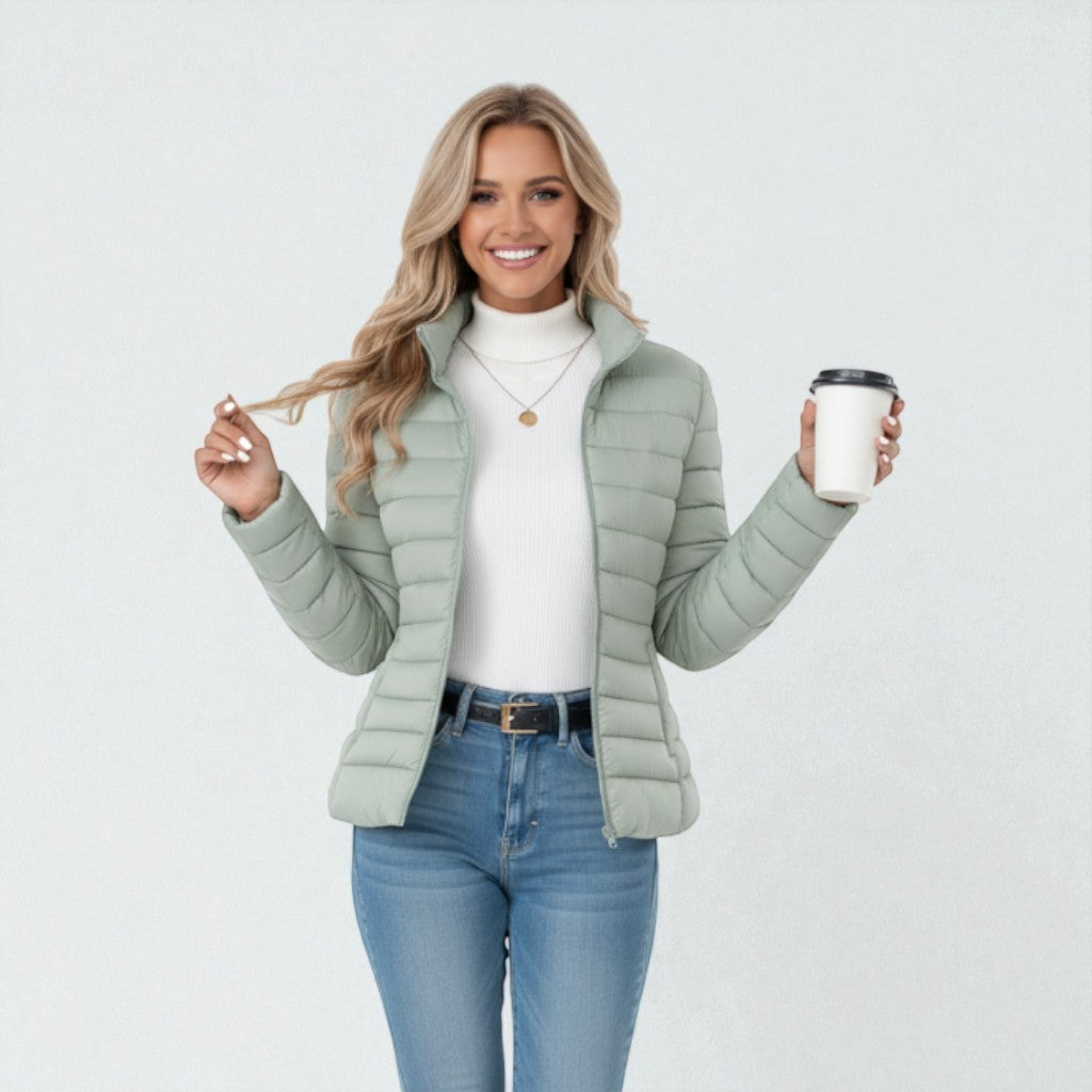 Bianca | Women's Quilted Jacket, Stand Collar Outerwear