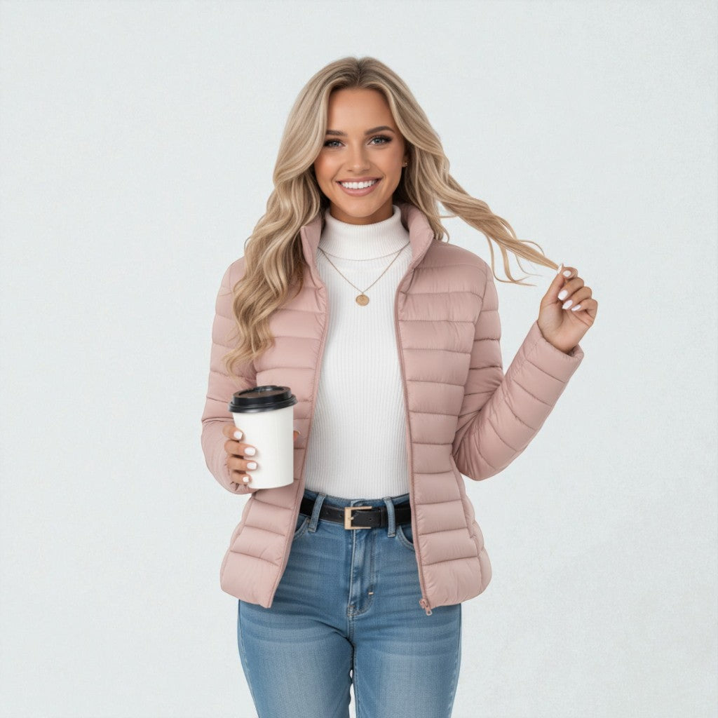 Bianca | Women's Quilted Jacket, Stand Collar Outerwear