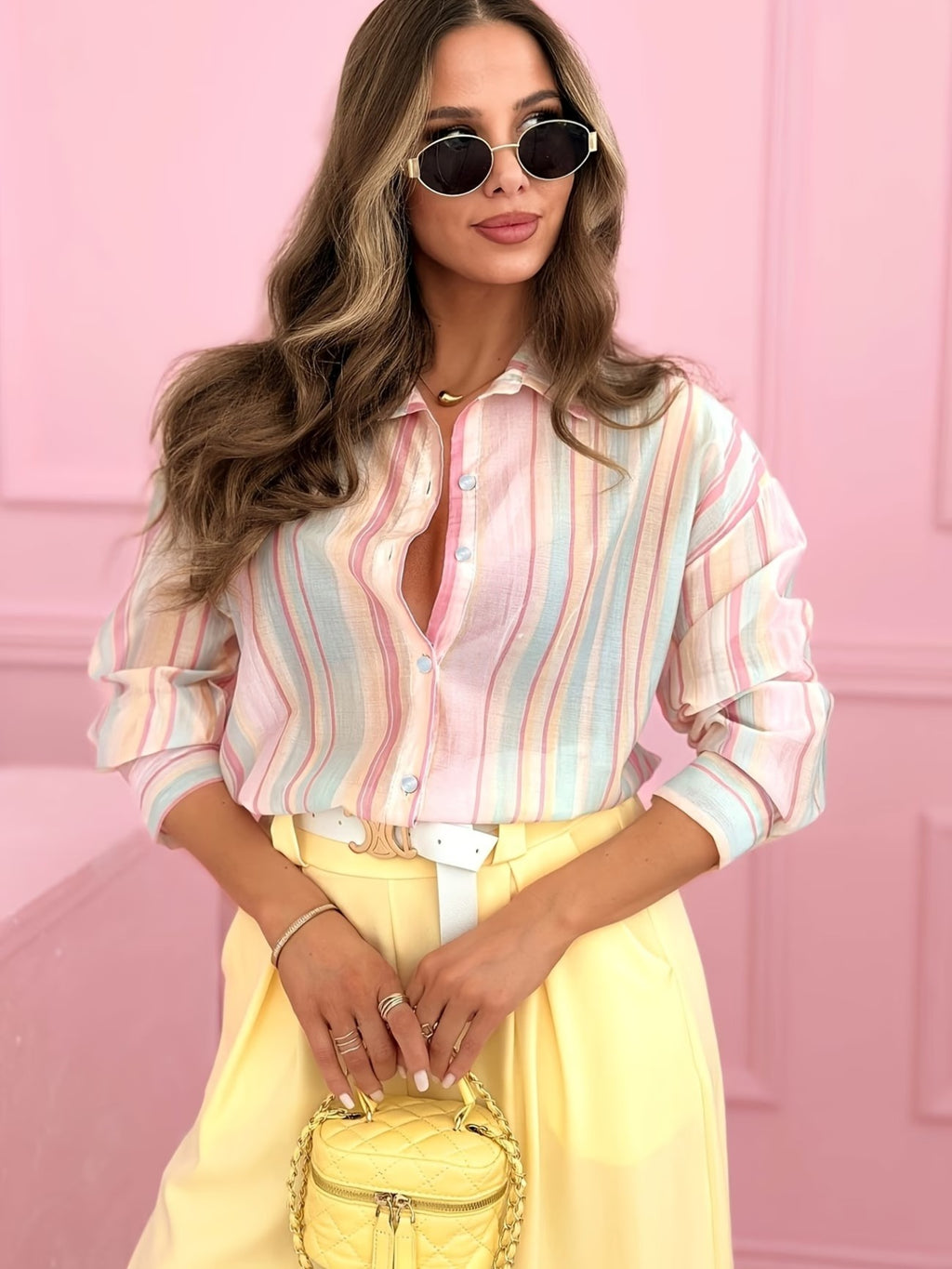 Women's Striped Button-Down Shirt