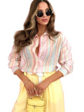 Women's Striped Button-Down Shirt