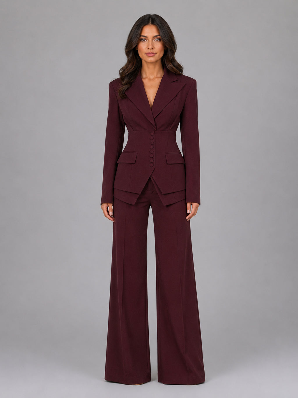 Rosalind | Women's Tailored Suit Set, Wide-Leg Trouser Co-Ord