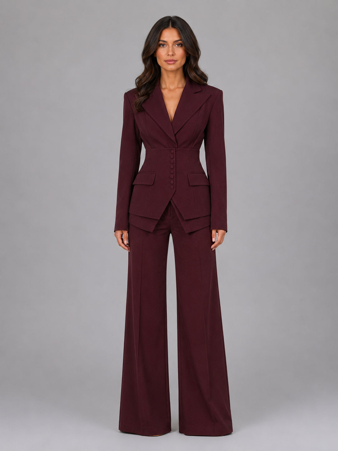 Rosalind | Women's Tailored Suit Set, Wide-Leg Trouser Co-Ord
