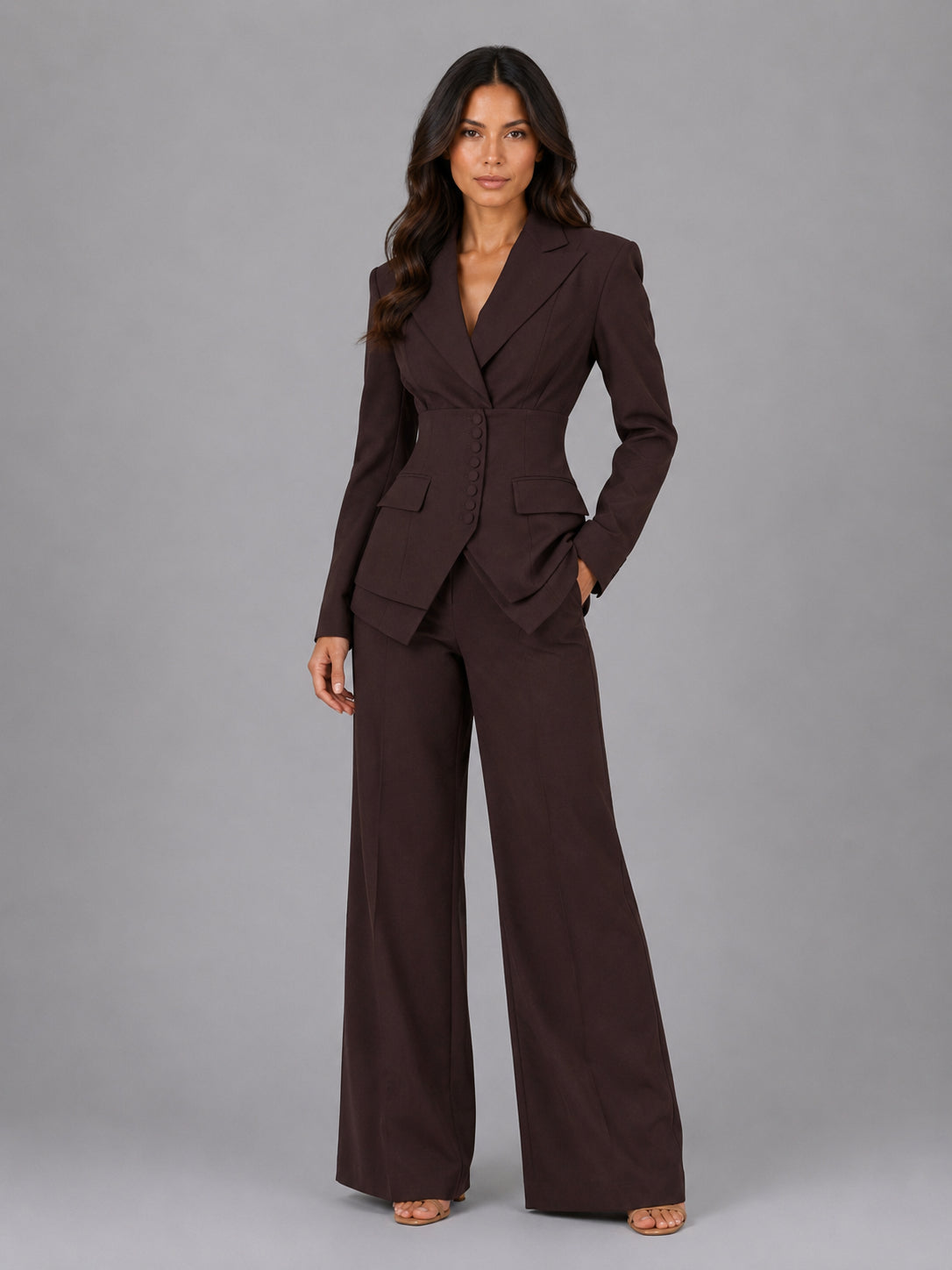 Rosalind | Women's Tailored Suit Set, Wide-Leg Trouser Co-Ord