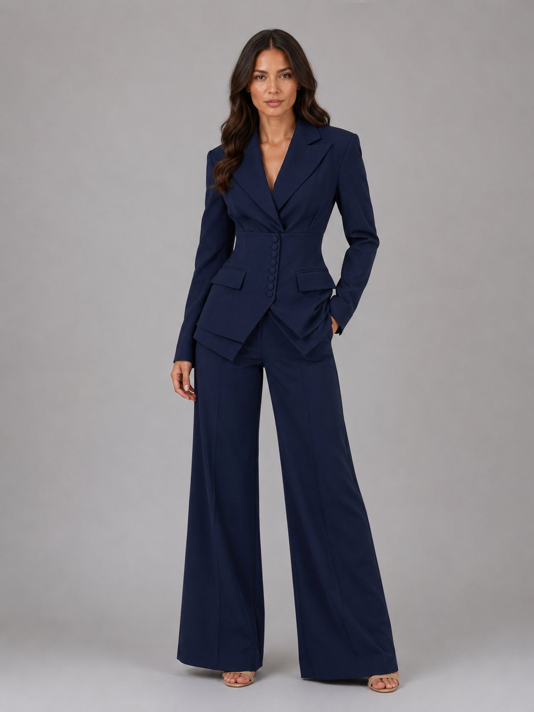 Rosalind | Women's Tailored Suit Set, Wide-Leg Trouser Co-Ord
