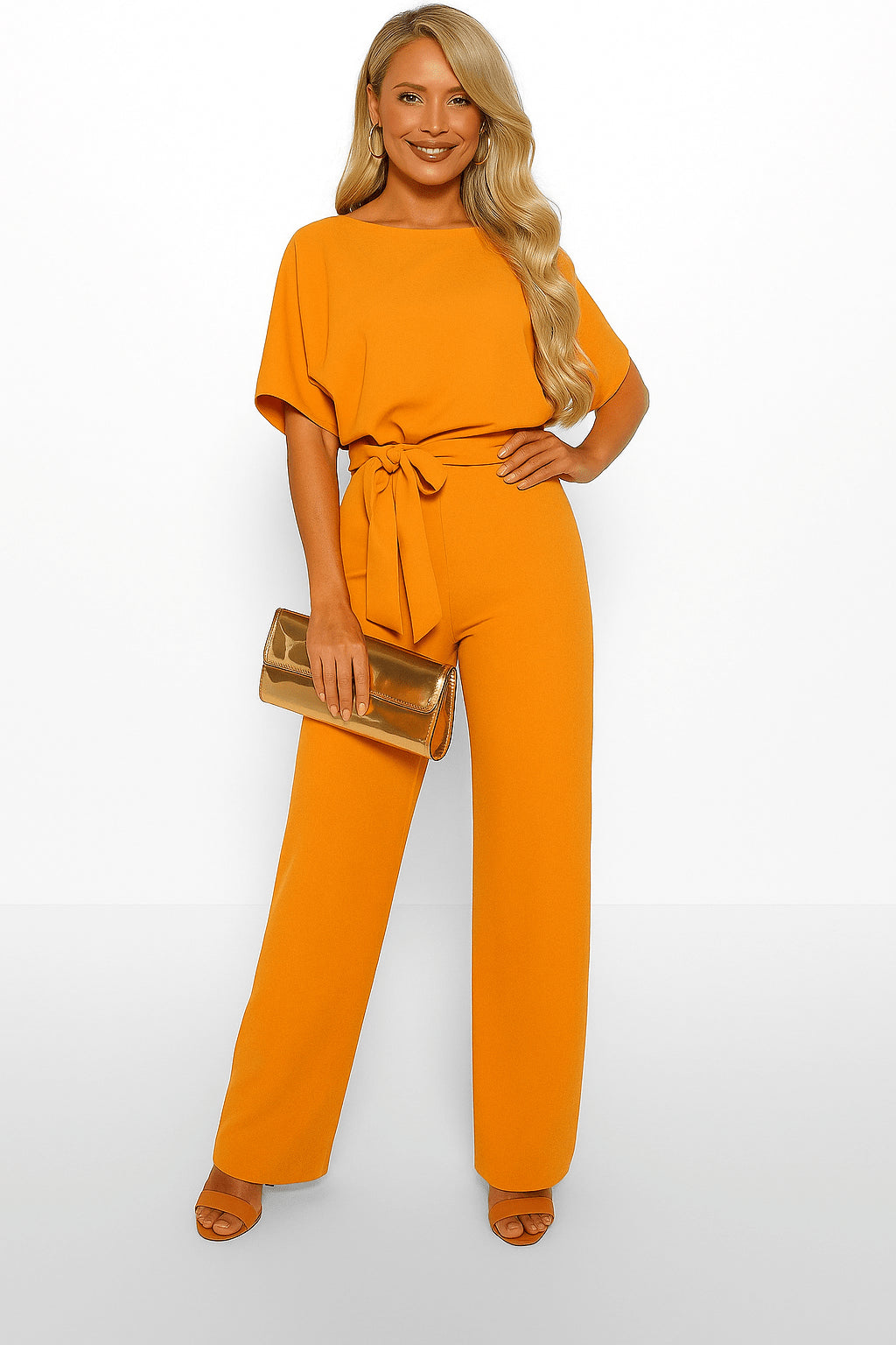 Elva | Women's Tie-Belt Jumpsuit, Adjustable Belt Design