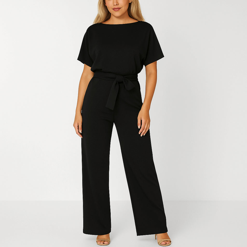 Elva | Women's Tie-Belt Jumpsuit, Adjustable Belt Design
