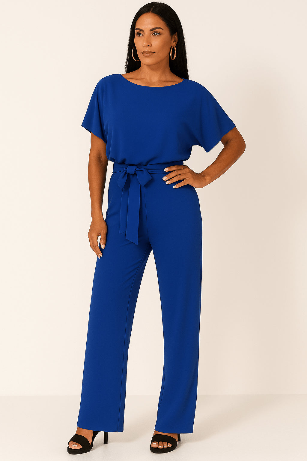 Elva | Women's Tie-Belt Jumpsuit, Adjustable Belt Design