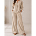 Lorena | Women's Two-Piece Lounge Set, V-Neck Top and Wide-Leg Trousers